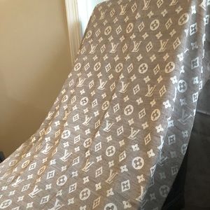 LV Silver Monogram Shawl